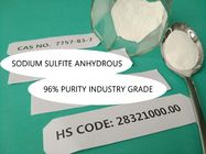 Na2SO3 97% ความบริสุทธิ์ Sodium Sulfite ความหนาแน่นของสารกันบูด 2.633 g / cm3 White Powder